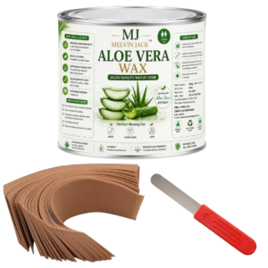 Melvin Jack Aloe Vera Wax 500g with 20 Wax Strips and Wax Knife